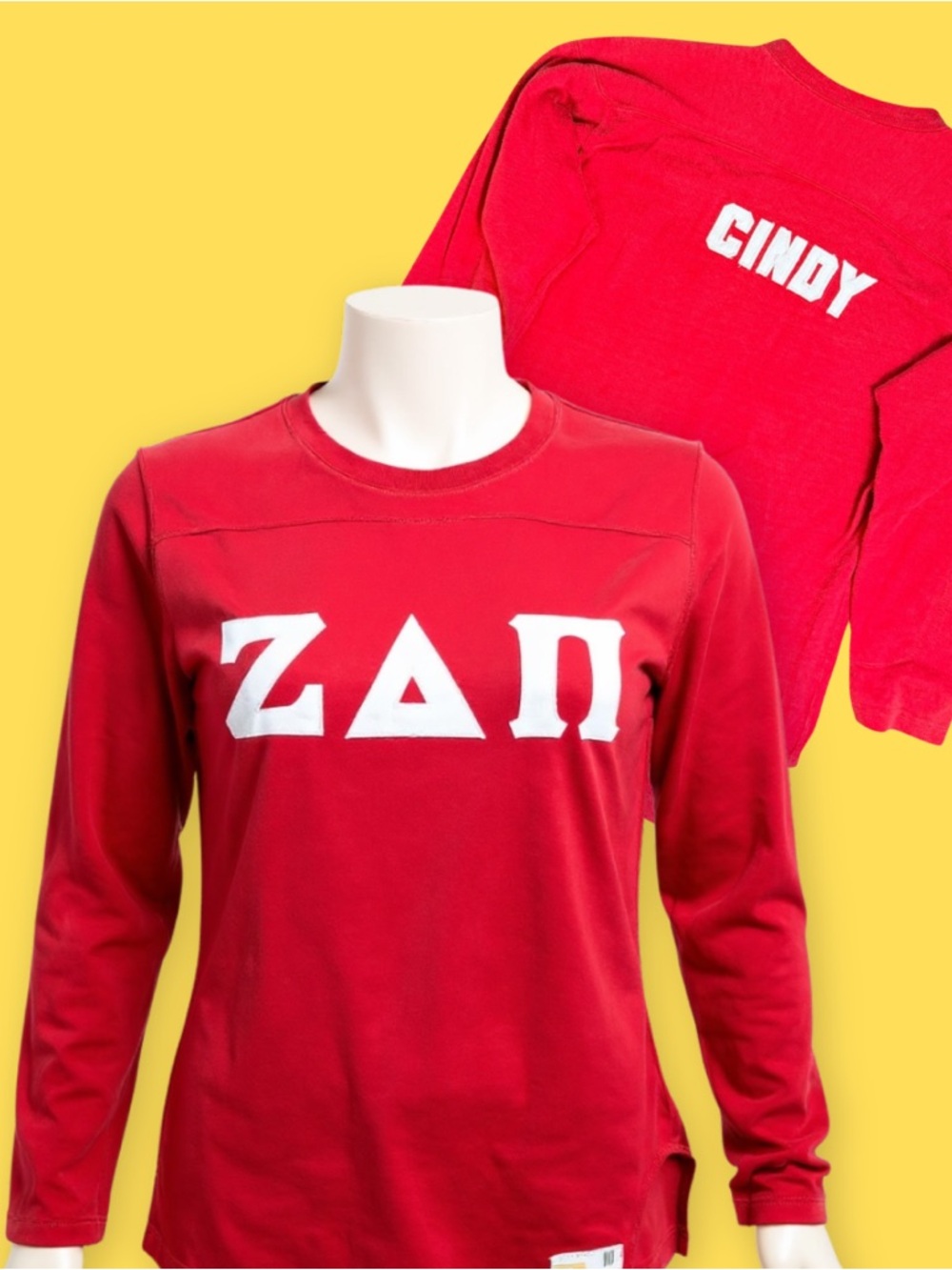 1960s Jersey Zeta Delta Pi - “Cindy” Red long Sleeve College Shirt